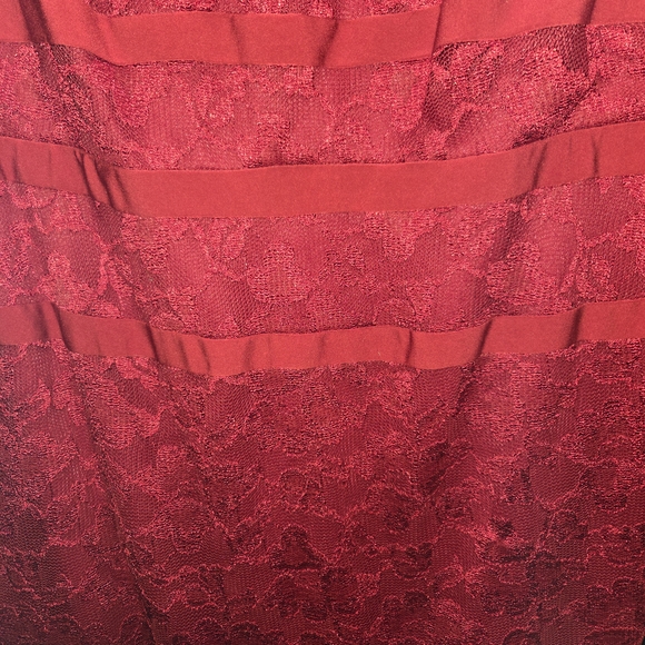 Dress Barn 22 Plus Size Red Lace A Line Cocktail Party Holiday Dress GUC - Picture 7 of 12